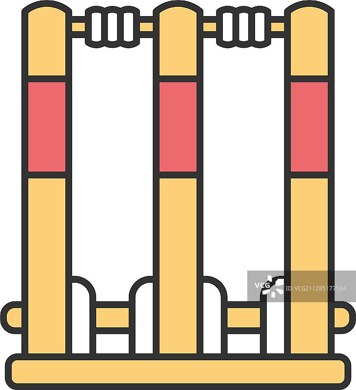 板球球门柱彩色图标图片素材