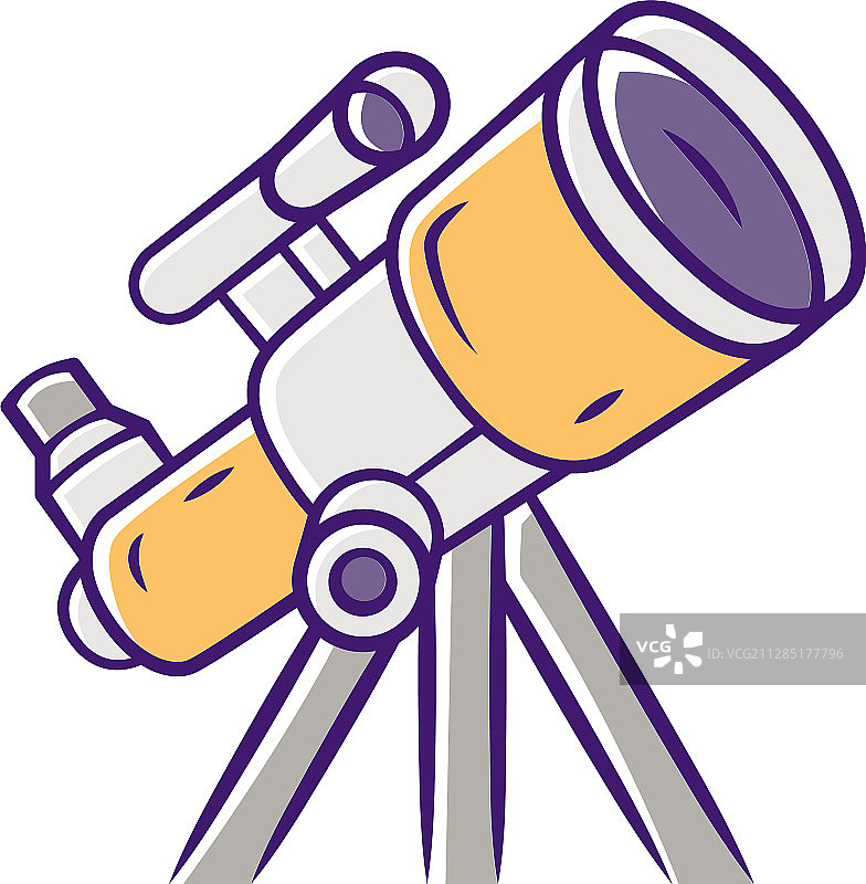 观星光学仪器望远镜彩色图标图片素材