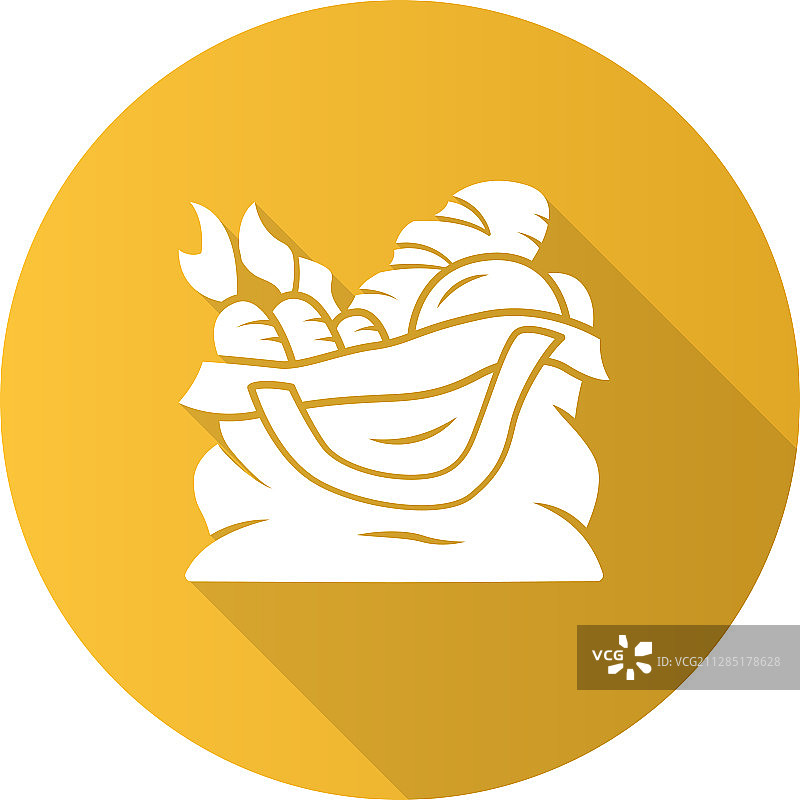 长阴影字形农产品袋子图标图片素材