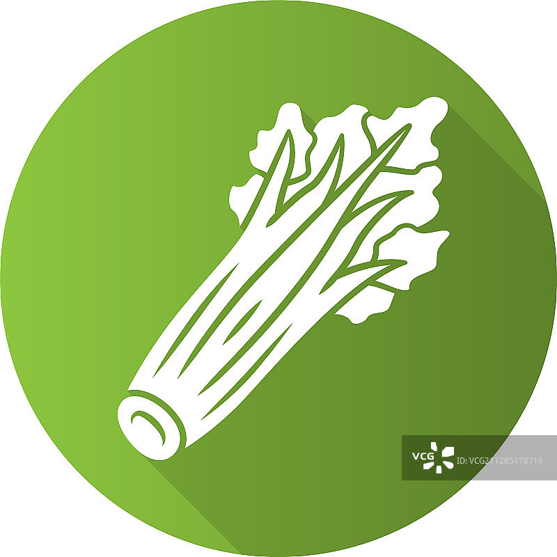 芹菜扁平设计长阴影glyph图标图片素材