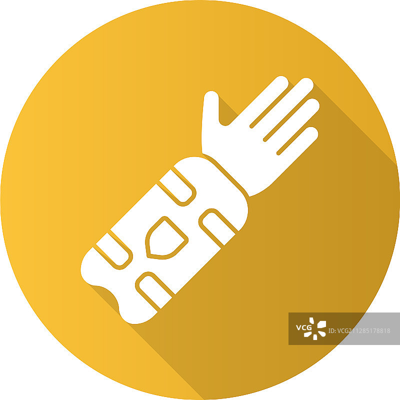 板球护臂扁平设计长阴影字形图片素材