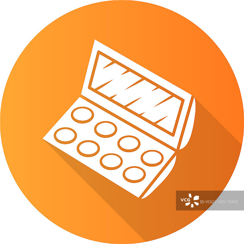 眼影盘扁平设计长阴影标志图片素材