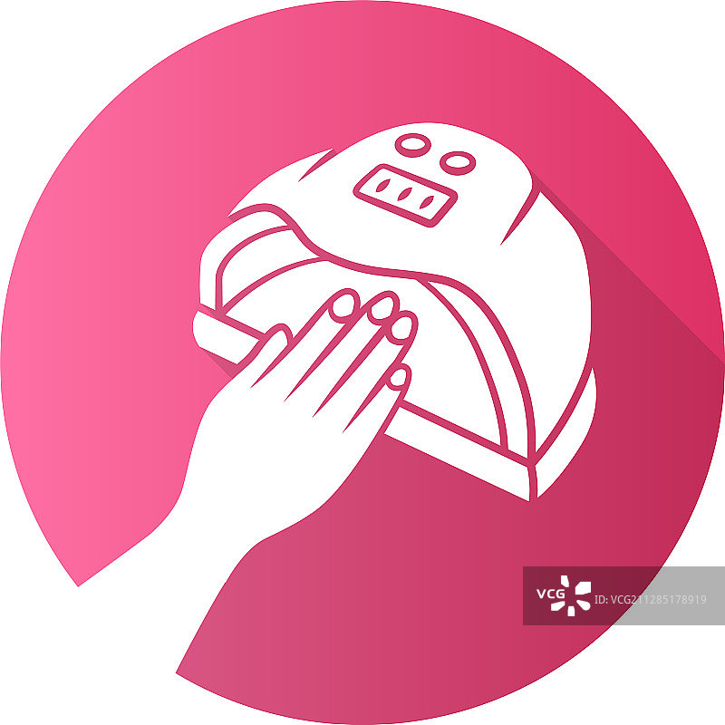 美甲烘干机扁平风格长阴影标志UV图片素材