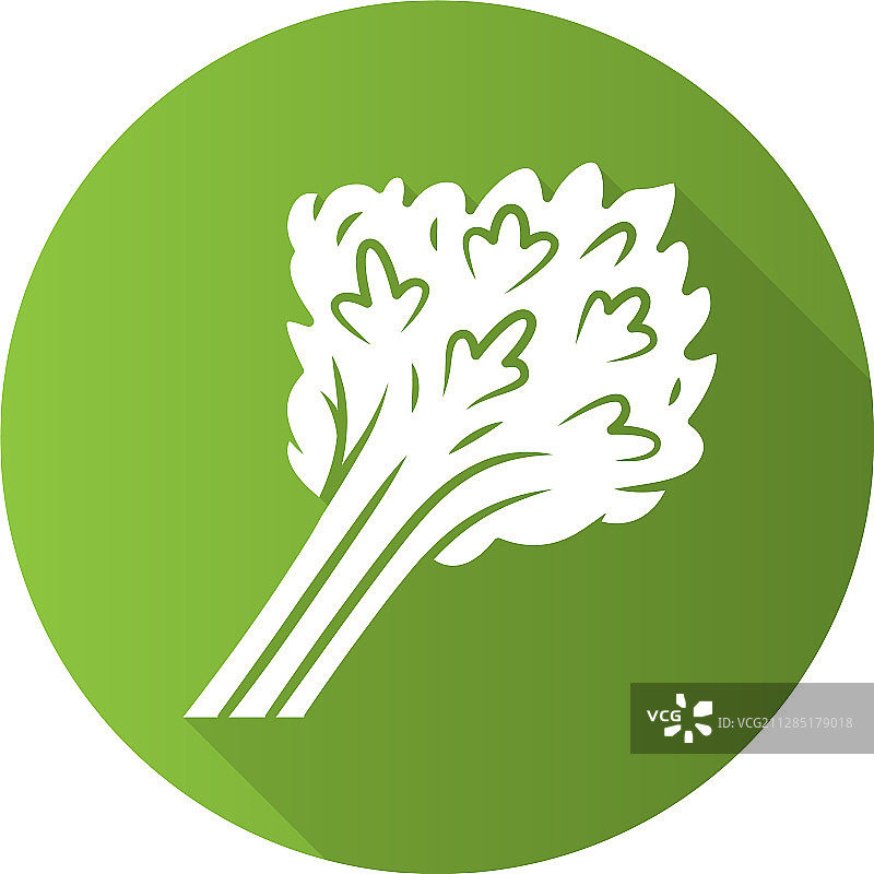 欧芹扁平设计长阴影字形图标图片素材