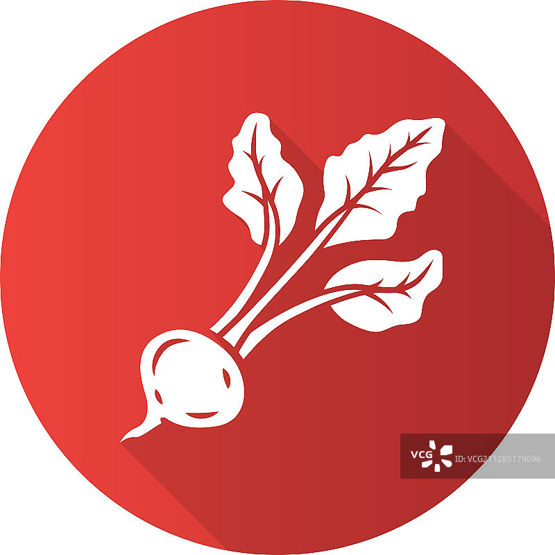 萝卜扁平风格长阴影字形图标图片素材