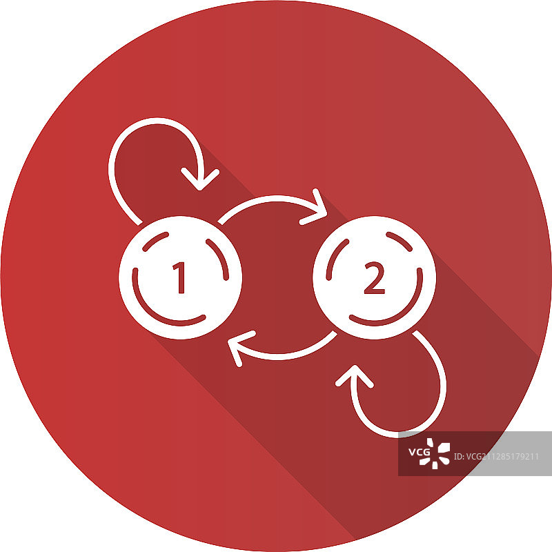 状态图扁平设计长阴影Glyph图标图片素材