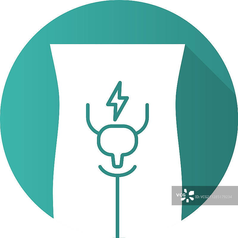 生病的尿道膀胱扁平设计长阴影标志图片素材