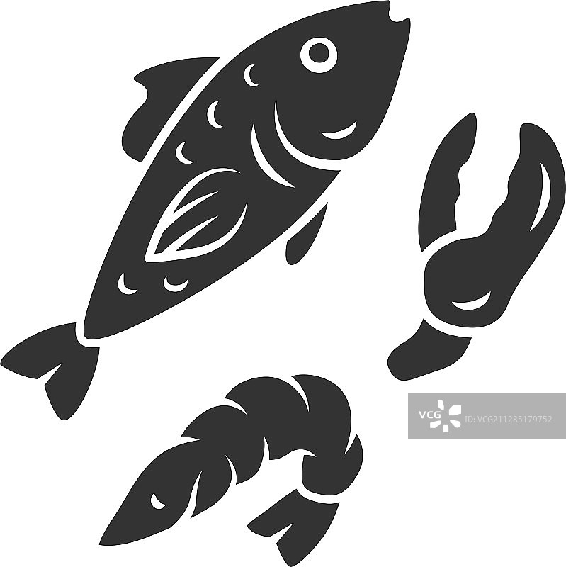 Omega 3来源的海鲜标志图片素材
