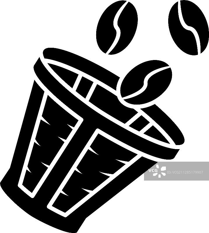 可重复使用的咖啡滤网标志图片素材