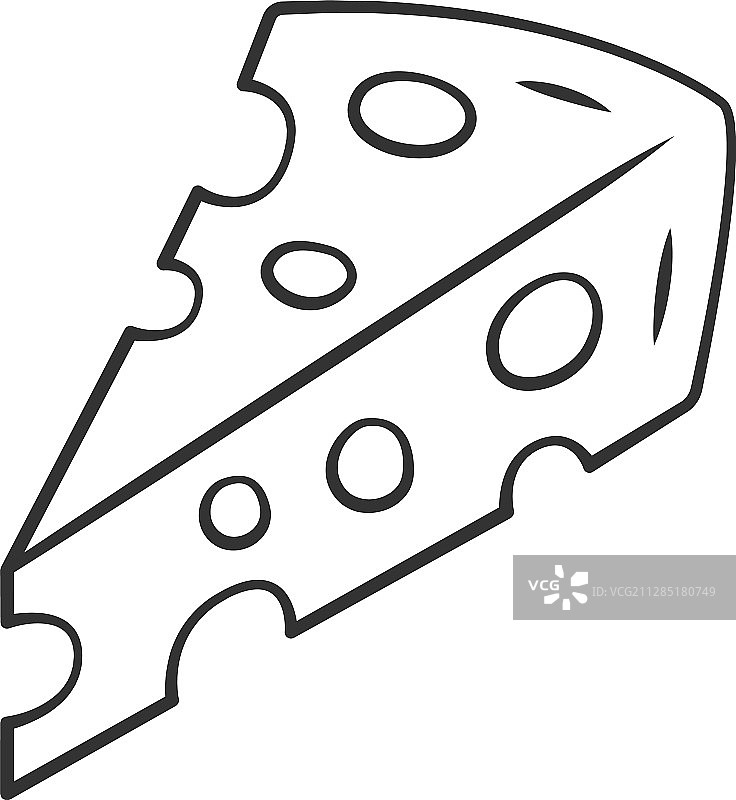 奶酪线性图标，乳制品细线图片素材
