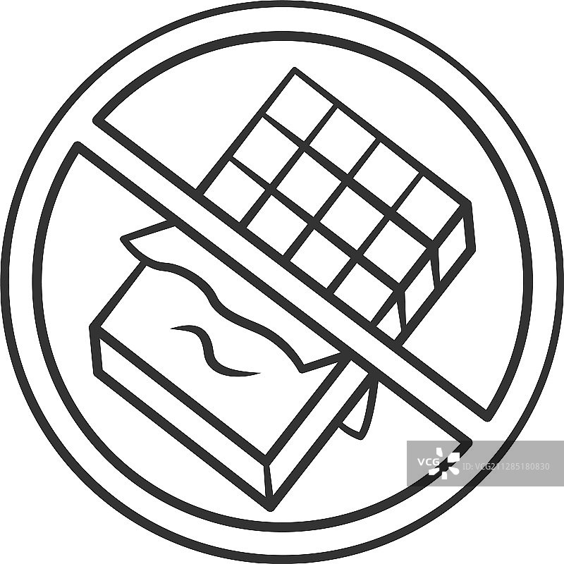 无糖巧克力线性图标图片素材