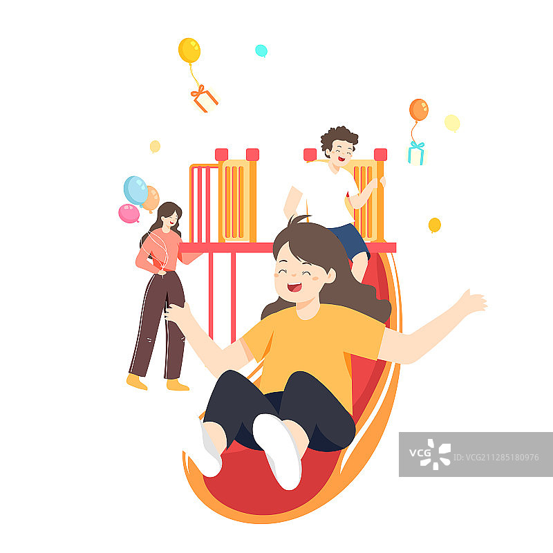 儿童节亲子家人出游旅游电商购物节踏青活动背景矢量插画图片素材