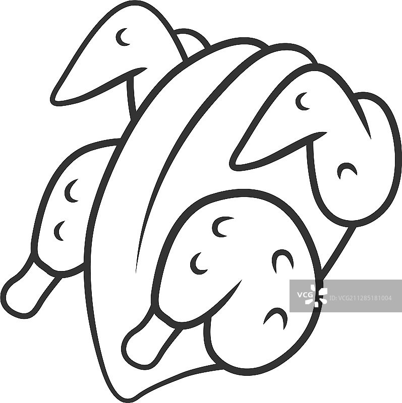 鸡肉屠宰线性图标图片素材