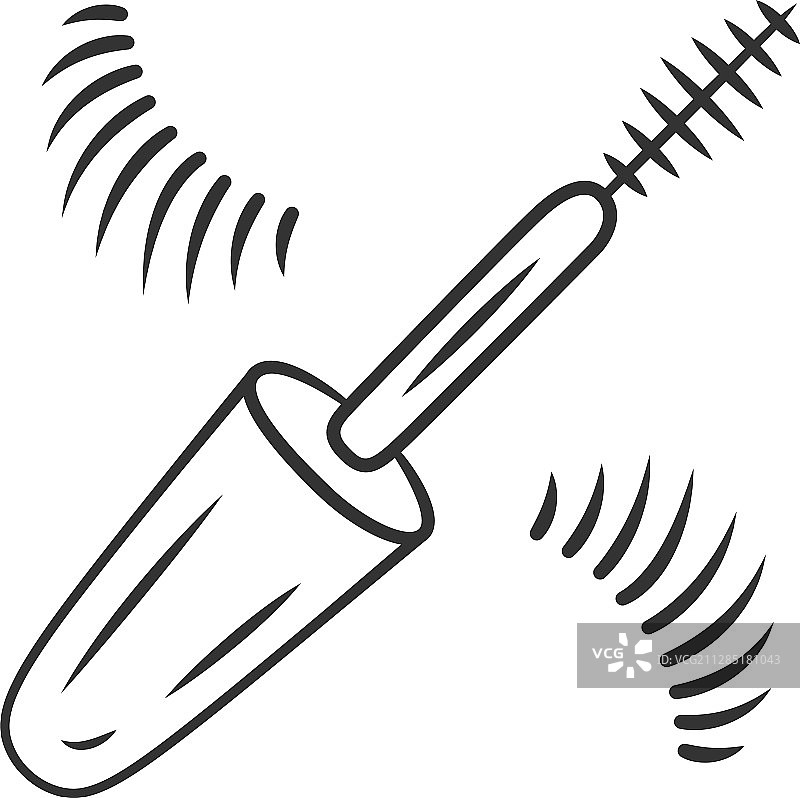 睫毛膏刷和假睫毛线性图标图片素材