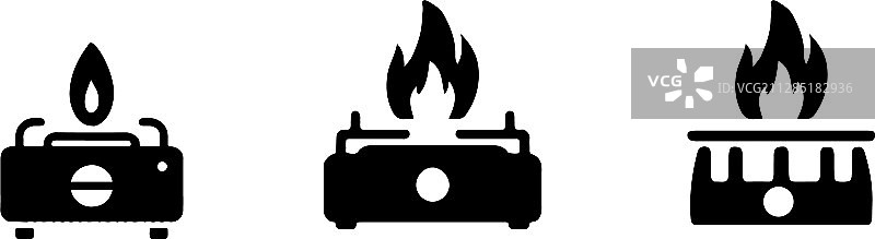 白色背景上的燃气灶图标图片素材