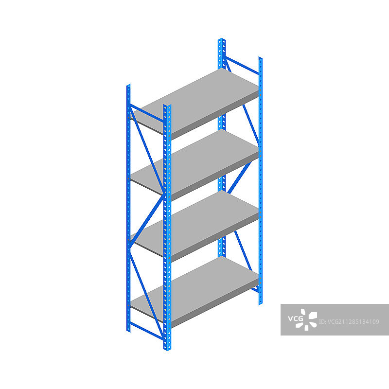 2.5D空仓库货架图片素材