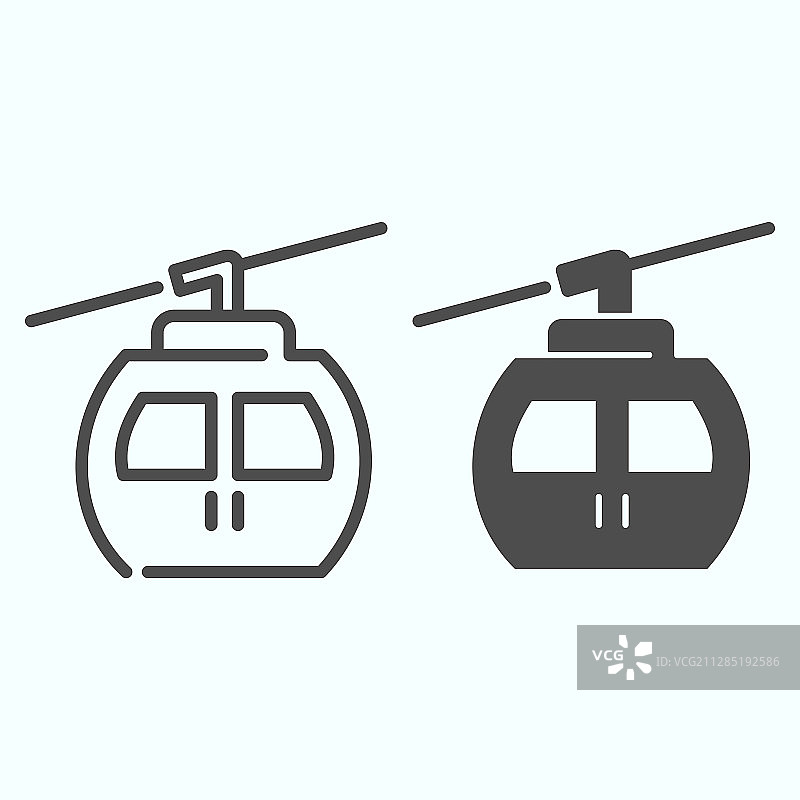 缆索线路和实体图标缆车图片素材