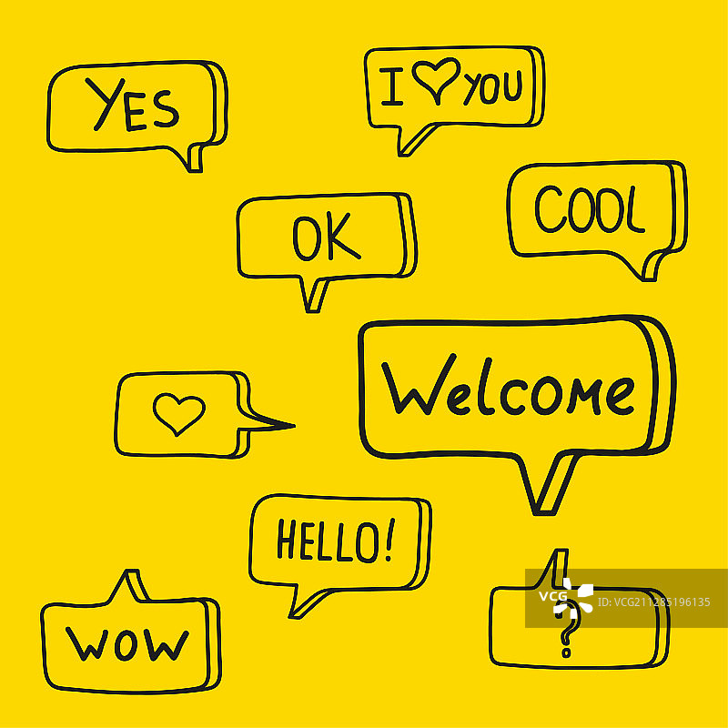 涂鸦风格对话气泡图片素材