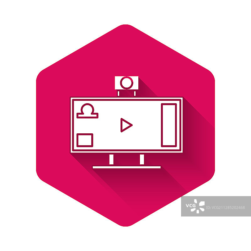 白色直播在线游戏图标图片素材