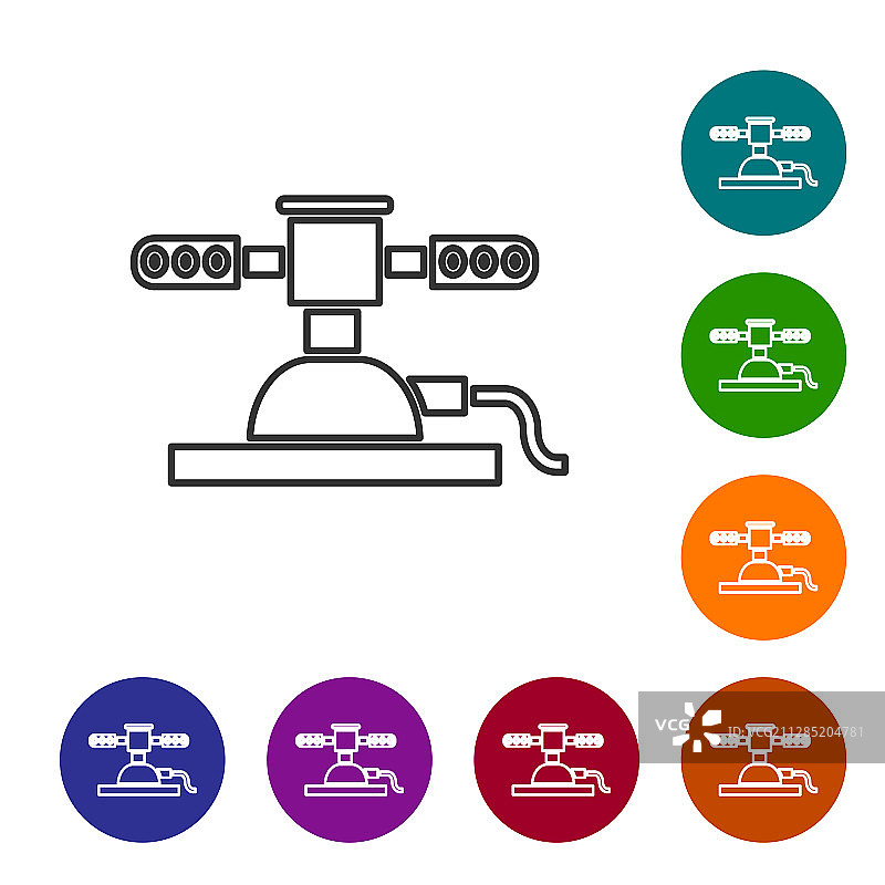 灰色线条自动喷灌洒水器图标图片素材