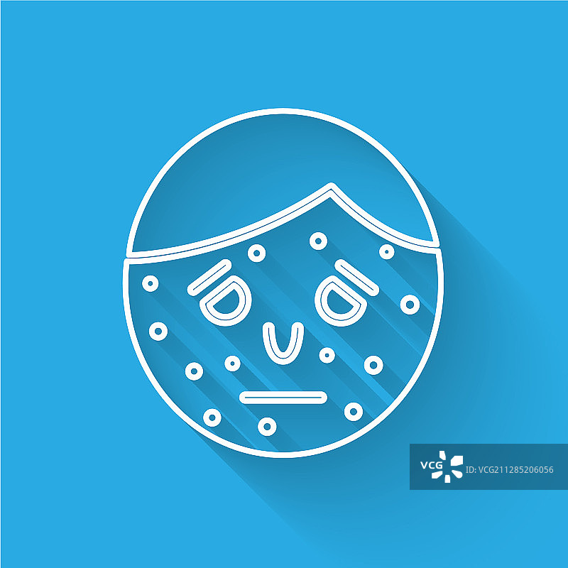 白色线条：面部牛皮癣或湿疹图标图片素材