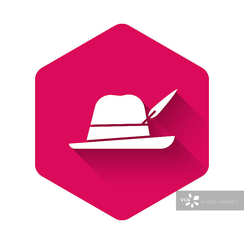 带长阴影的白色慕尼黑啤酒节帽子图标图片素材