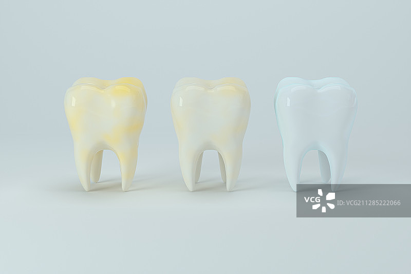 牙齿美白的过程 3D渲染图片素材