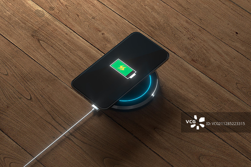 手机与无线充电器 3D渲染图片素材