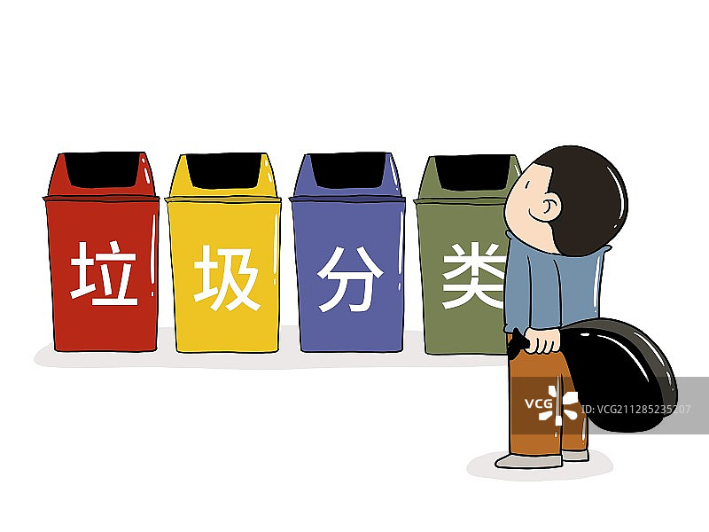 插画：垃圾分类图片素材
