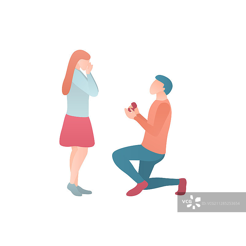 情人节礼物彩色扁平设计图片素材