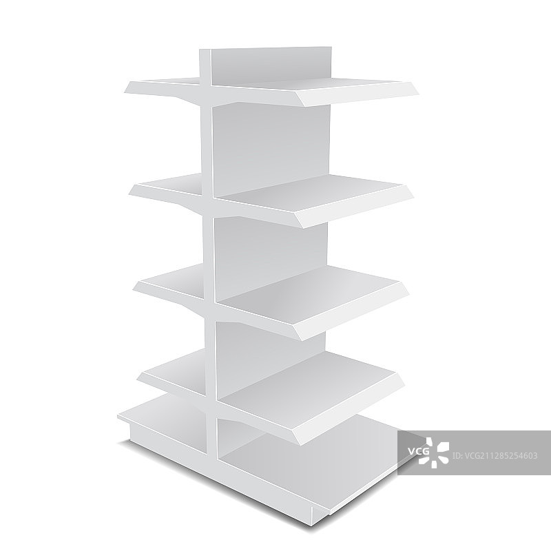 带灯的白色长款展示柜图片素材