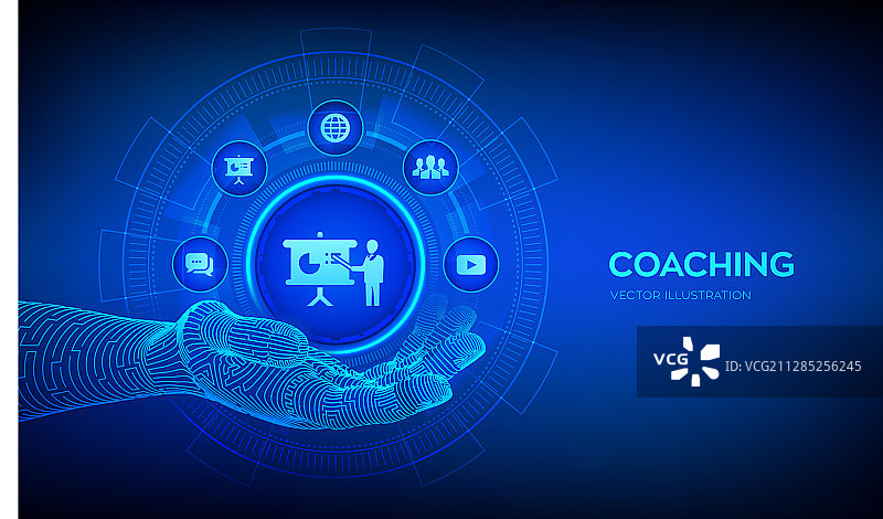 机器人手臂中的教练图标图片素材