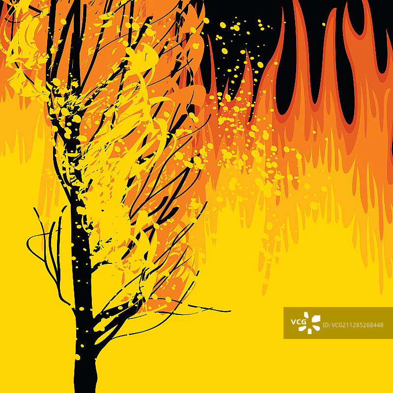 森林火灾主题生态海报图片素材