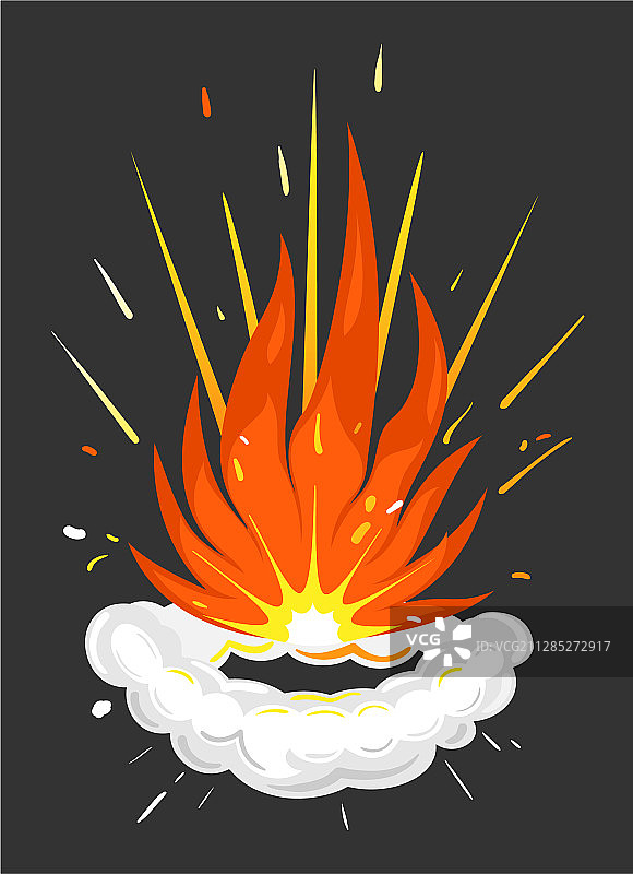 爆炸火焰与烟雾爆炸细节图标图片素材