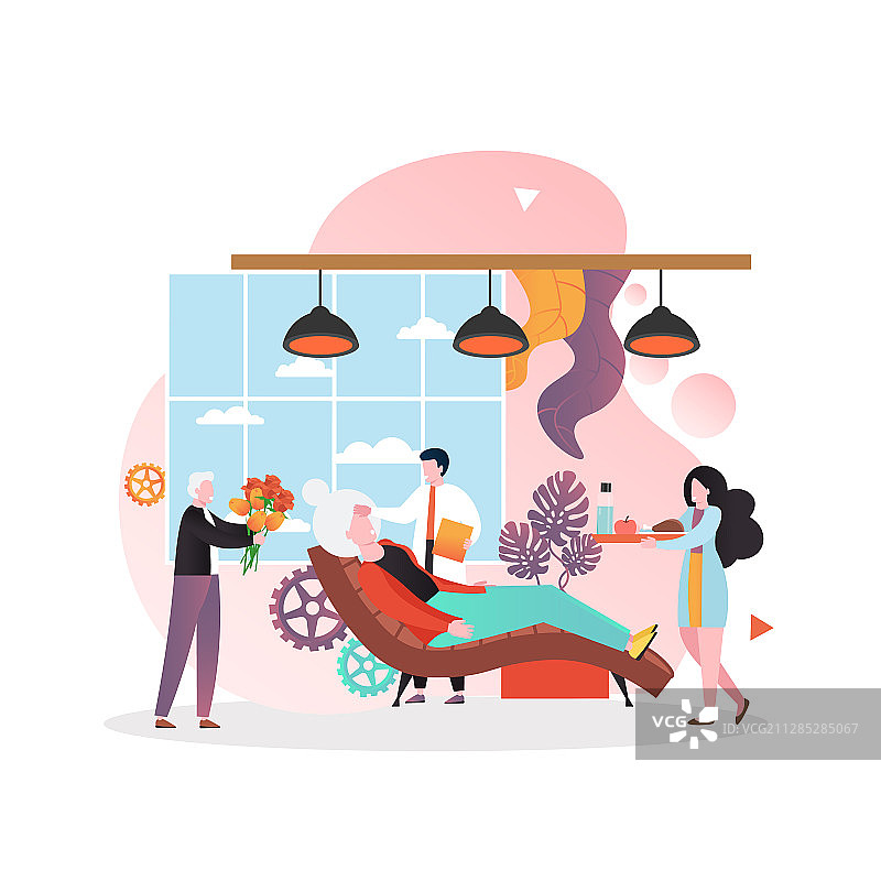 网页适用的医院老年护理概念图片素材