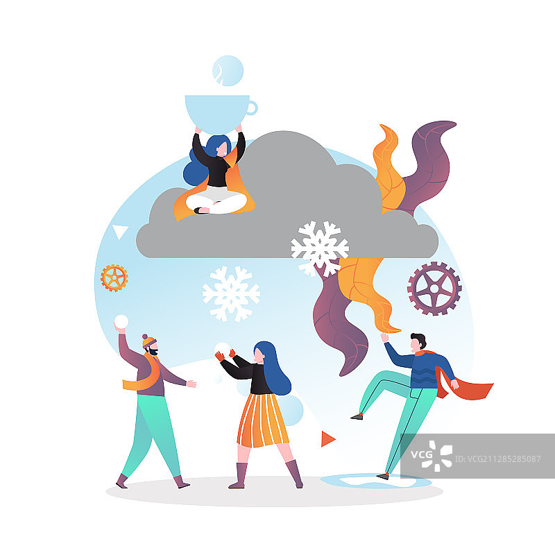 网页banner雪景天气概念图片素材