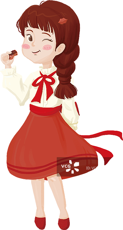 吃东西的可爱小少女图片素材