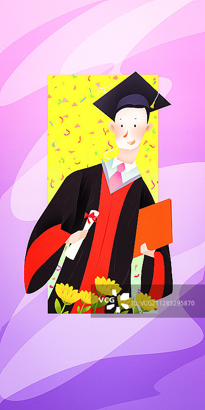 毕业季插画图片素材