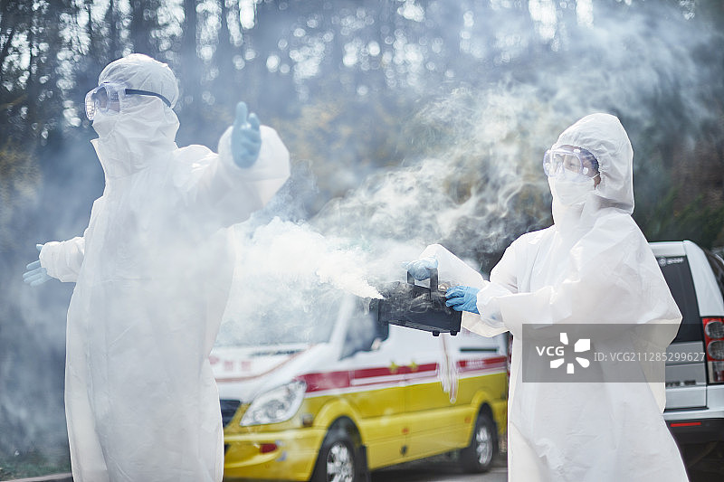 COVID-19、社交距离、疫情、防护用品、隔离、医院、消毒图片素材