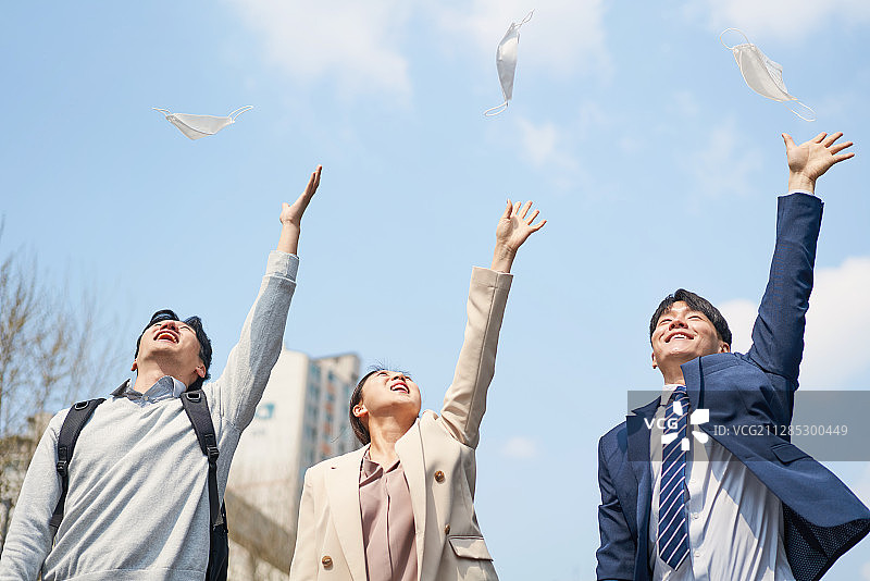 新冠疫情：危机克服，结束，口罩，希望图片素材