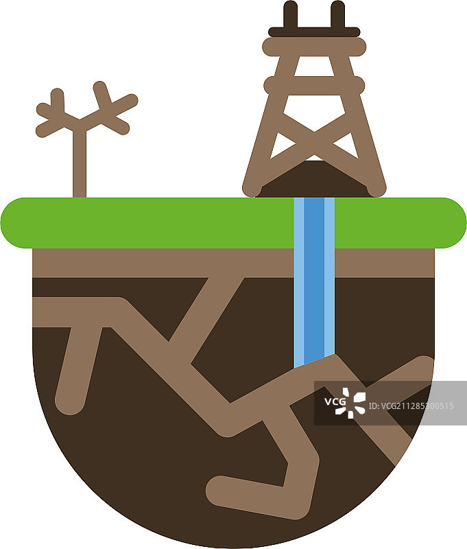 孤立的石油塔和树木设计图片素材