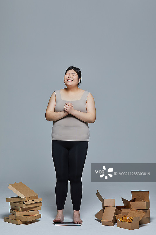 饮食与肥胖相关图标（腹部肥胖、压力、暴饮暴食、贪食症、体重秤）图片素材