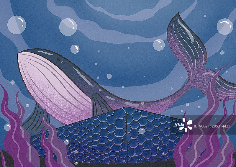 蔚蓝海底的水立方图片素材