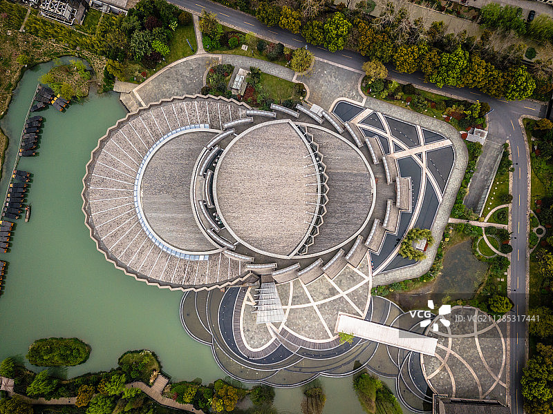 航拍乌镇大剧院图片素材