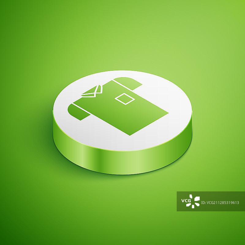 2.5D绿色背景上孤立的Polo衫图标图片素材