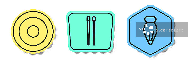 盘子、食物、筷子和糕点袋图片素材
