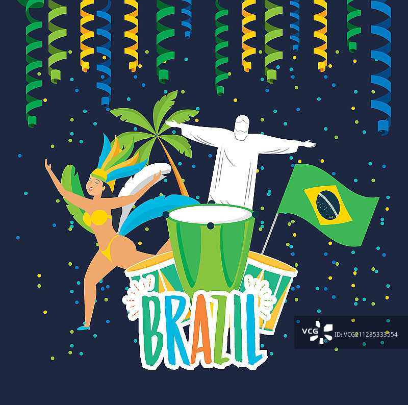 巴西嘉年华舞蹈人物图片素材