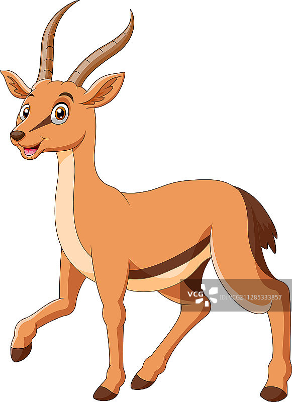 可爱的卡通瞪羚站立图片素材