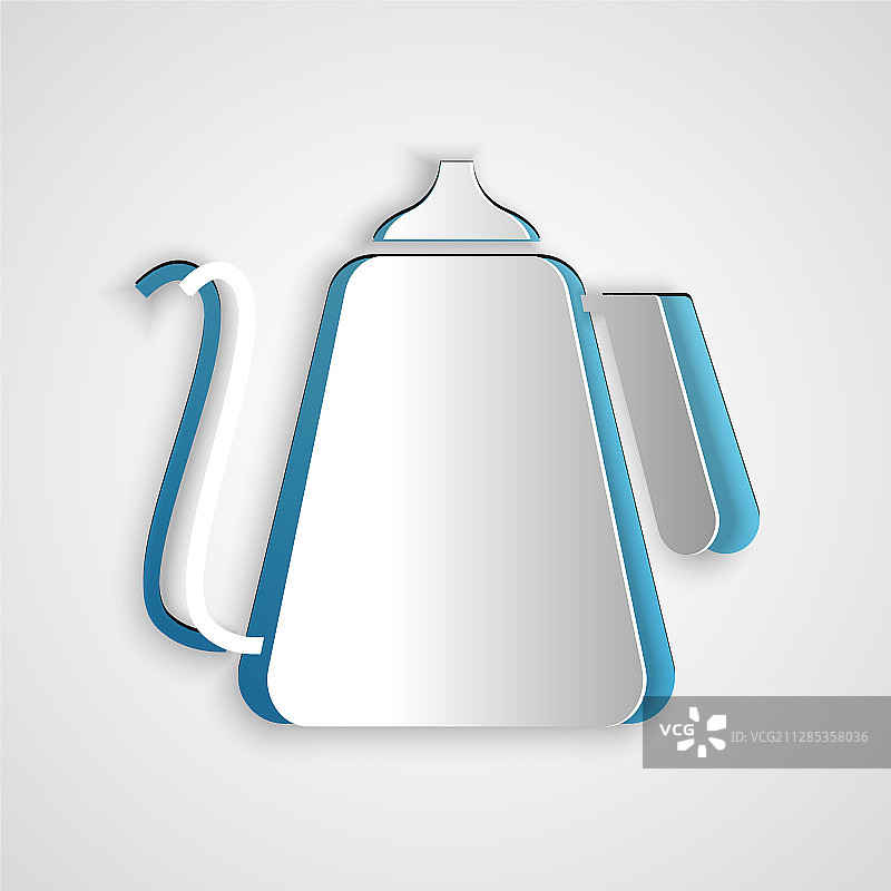 灰色背景上的剪纸水壶图标图片素材