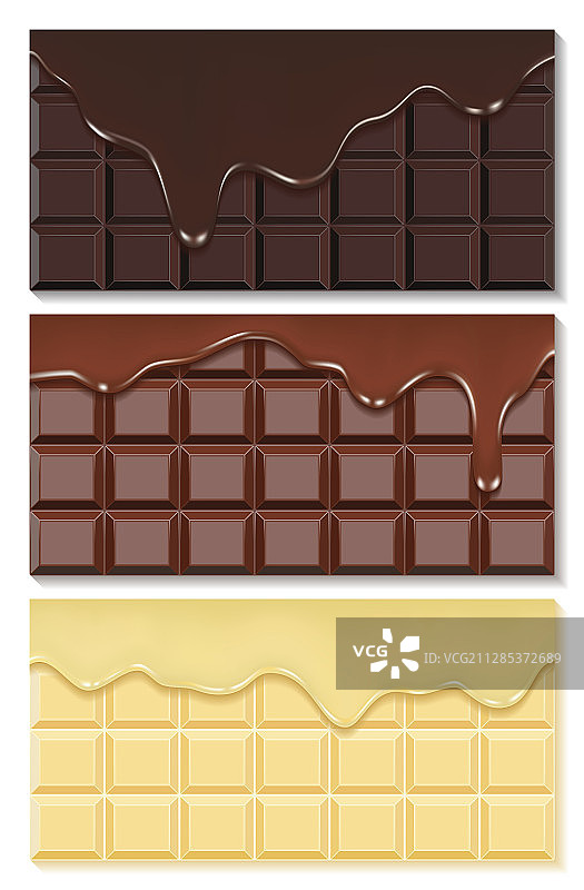 巧克力从巧克力棒中流出图片素材